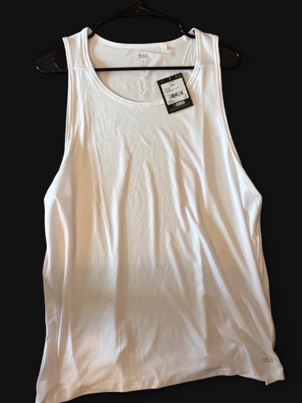 DSG White Men's Tank Top - Athletic Scoop Neck